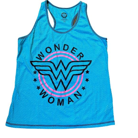 DC Comics Girl's LG Wonder Woman Vented Racer Back Tank Top - Picture 1 of 4